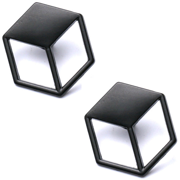 3D Cube Collar Pin (Pair)
