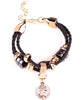 Carved Coin Charm Bracelet