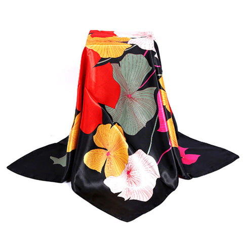 Big Floral Print Silk Scarf