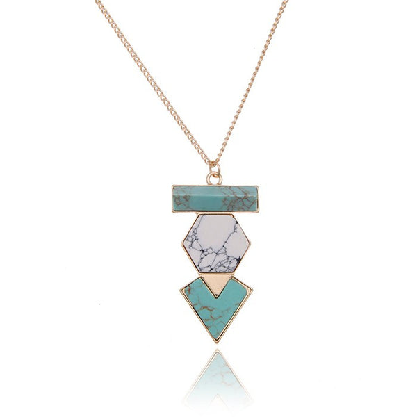 Geometric Double Tone Marble Necklace