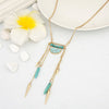 Long Rivet Charm Tassel Necklace