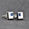 Crystal Edged Square Cufflinks
