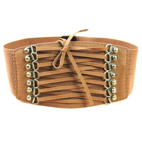 Retro Velvet Rivet Tassel Strap Belt