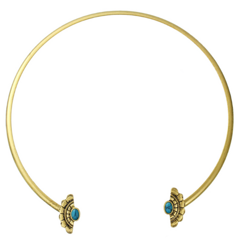 Turquoise Collar Torques Necklace
