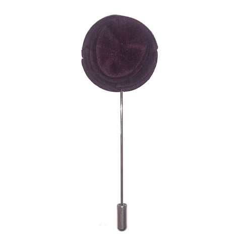 Brown Velvet Flower Lapel Pin