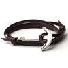 Metal Anchor Leather Wristband