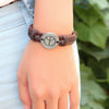 World Peace Symbol Leather Bracelet