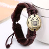 Zodiac Sign Constellation Leather Bracelet