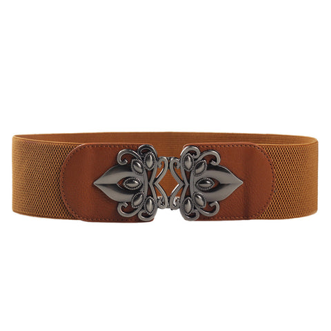 Inverted Flowers Metal Buckle Belt