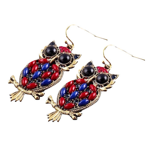 Owl Charm Dangle Earrings