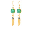 Druzy Hanging Leaf Earrings