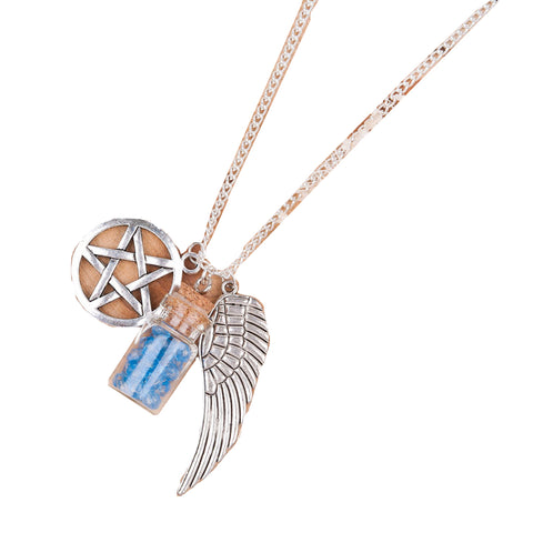 Angel Wings & Wishing Bottle Necklac