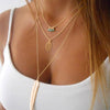 Multilayer Beads & Leaves Pendant Necklace
