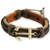 Metal Anchor Leather Bracelet