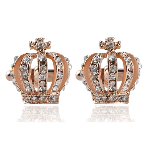 Crystal Crown Cufflinks