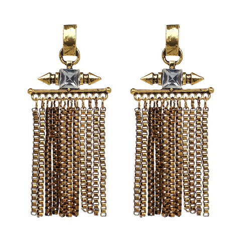 Two Arrow Chain Tassel Earrings
