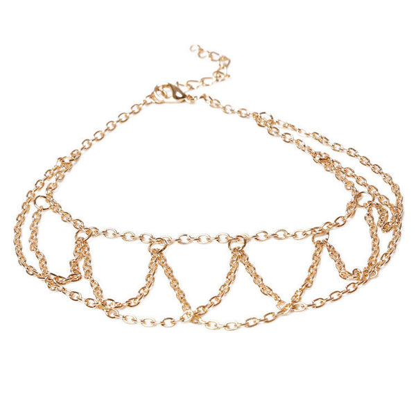 Chain Link Waves Anklet
