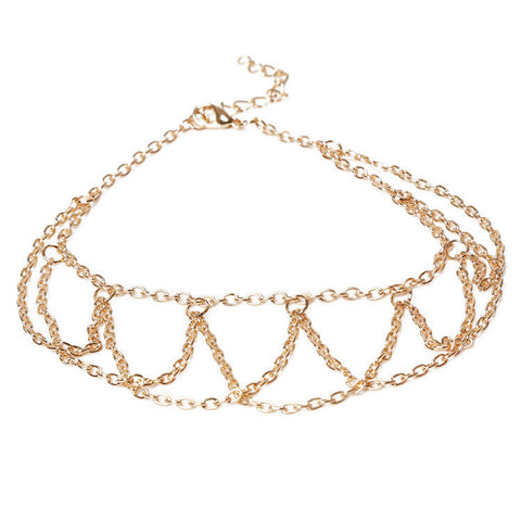 Chain Link Waves Anklet