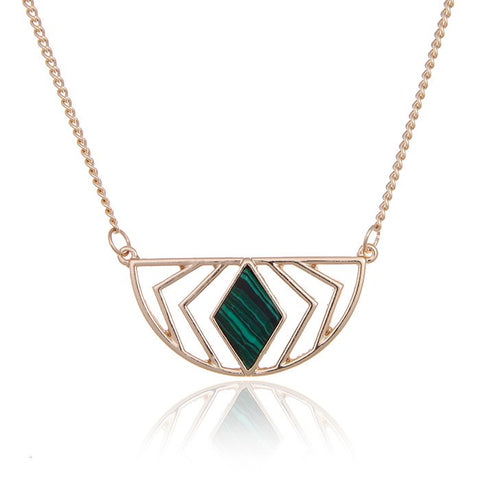 Geometric Hollow Out Pendant Necklace