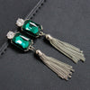 Chain Tassel Crystal Earrings
