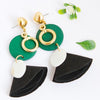 Wood & Seashell Dangle Earrings