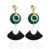 Wood & Seashell Dangle Earrings