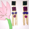 Geometric Druzzy Tassel Danglers