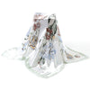 Flowers & Leaves Print Silk Scarf