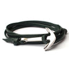 Metal Anchor Leather Wristband