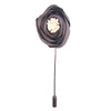 Flower Lapel Pin - Brown & Grey