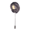 Flower Lapel Pin - Brown & Grey