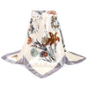 Flowers & Leaves Print Silk Scarf