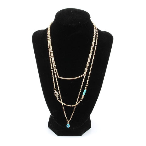 Fatima Hand & Beads Layered Necklace