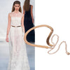 Fish Skin Pattern Metal Gold Chain Belt
