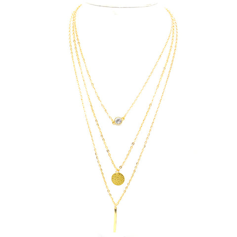 Layered Chain Bar Necklace