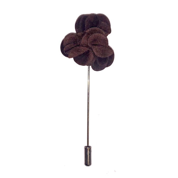 Brown Three Flower Lapel Pin
