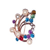 Rhinestones & Pearls Spiral Brooch Pin