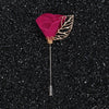 Magenta Metal Leaf Vintage Lapel Pin