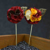 Maroon Multiple Flowers Lapel Pin