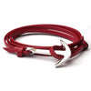 Metal Anchor Leather Wristband