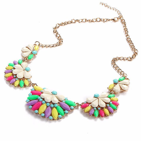 Rainbow Flowers Necklace