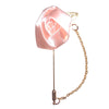 Peach Rose & Leaf Chain Lapel Pin