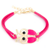 Owl Charm Leather Bracelet