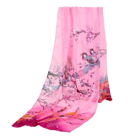 Chirping Birds on a Tree Scarf