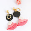 Wood & Seashell Dangle Earrings