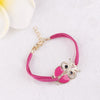 Owl Charm Leather Bracelet