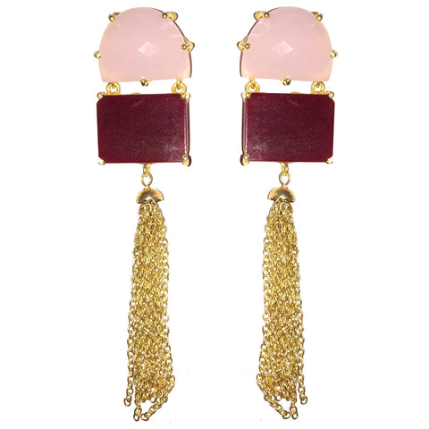 Tassel Charm Geometric Danglers