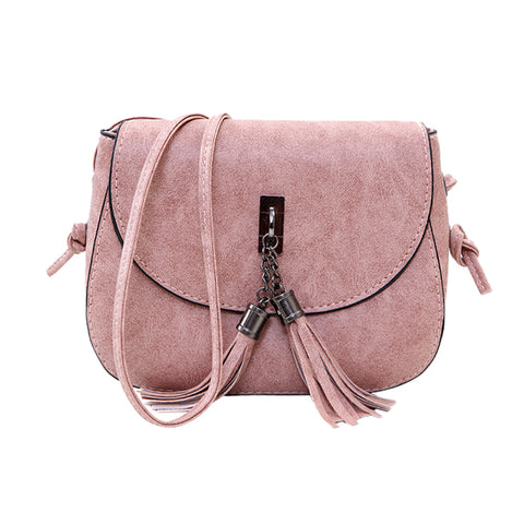 Double Tassel Leather Strap Bag