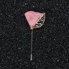 Pink Metal Leaf Vintage Lapel Pin