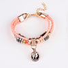 Carved Coin Charm Bracelet